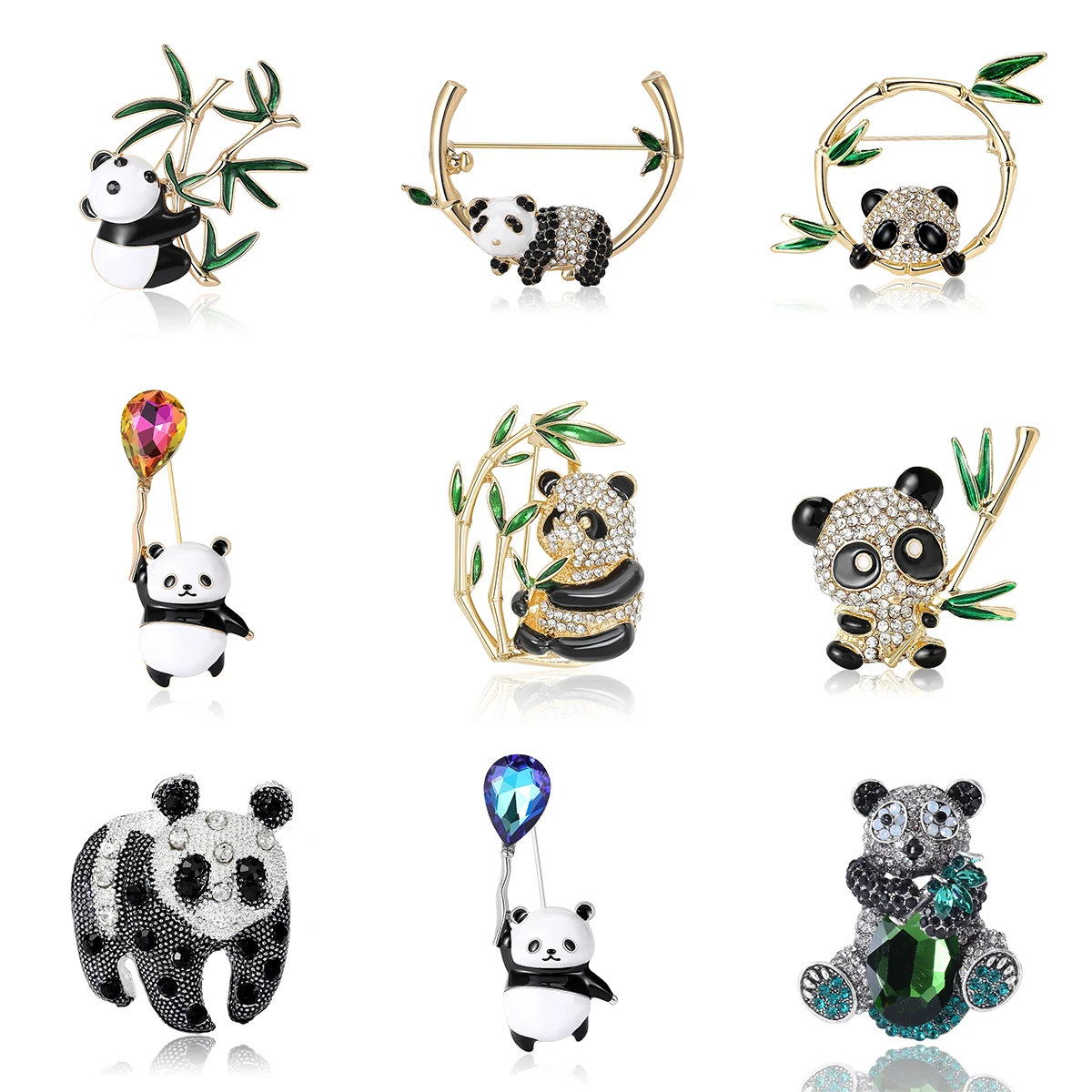 Lovely Panda Brooches for Women Unisex Animal Pins Multi-color Available Casual Party Accessories Gifts