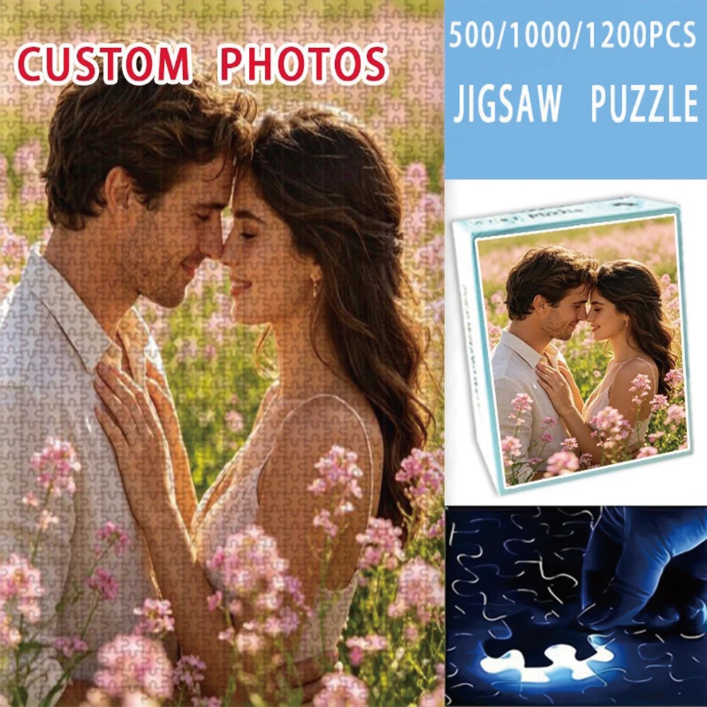 35/300/500/1000pcs Personalized Custom Photo Puzzle Couple Photos Parent-Child Interactive Diy Assemble Game Toy
