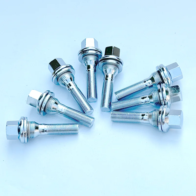 16PCS 35/40/45/50mm Screws Spiral Seat M12x1.25 Extended Wheel Lug Bolt For Peugeot Citroen