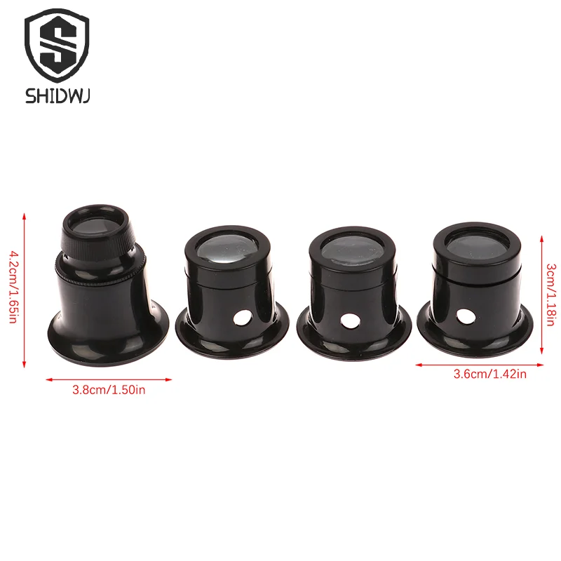 

4 шт./лот, лупы для глаз, 5x/10/15x/20x, набор инструментов для ремонта часов, ювелирная лупа, лупа, увеличительное стекло, инструменты для часовщика