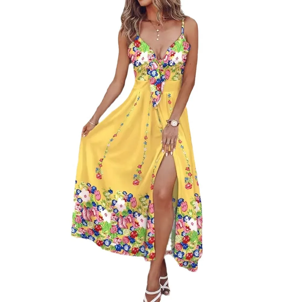 Vestidos elegantes para Mujer, novedad de Verano, vestido largo Sexy con cordones, Vestidos para Mujer, Vestidos Largos para Mujer Verano, bata femenina Eté Longue