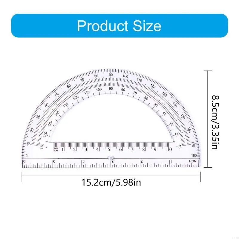 5pcs المنقلة الصافية 180 درجة تمتد تمثيل الأمطار للطالب