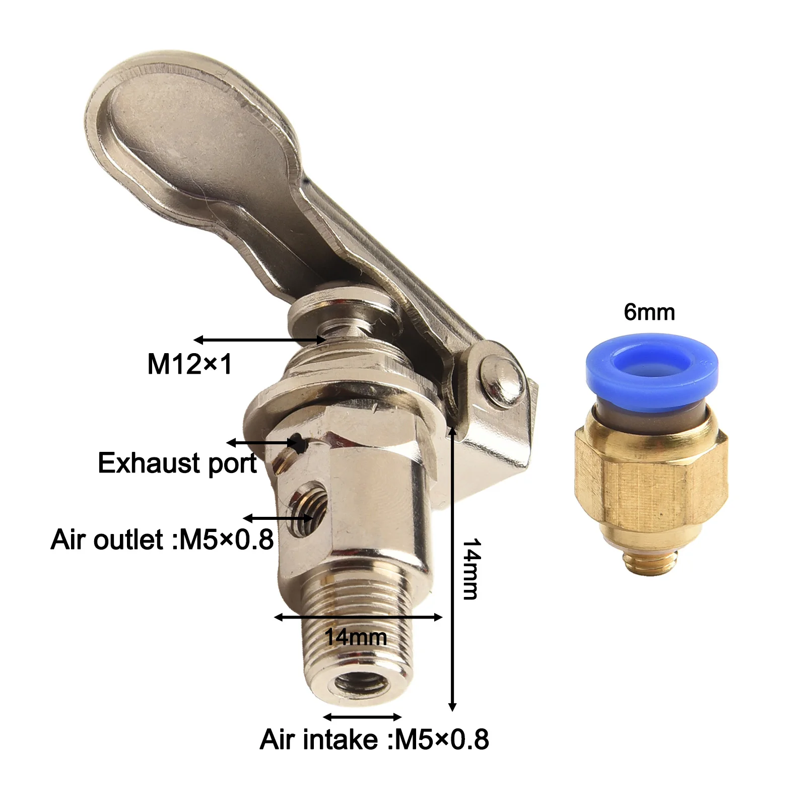 3P 34T Pneumatic Switching Valve 2 Position 3 Way Mechanical Valve with 6mm Connector for Pneumatic Circuit Control