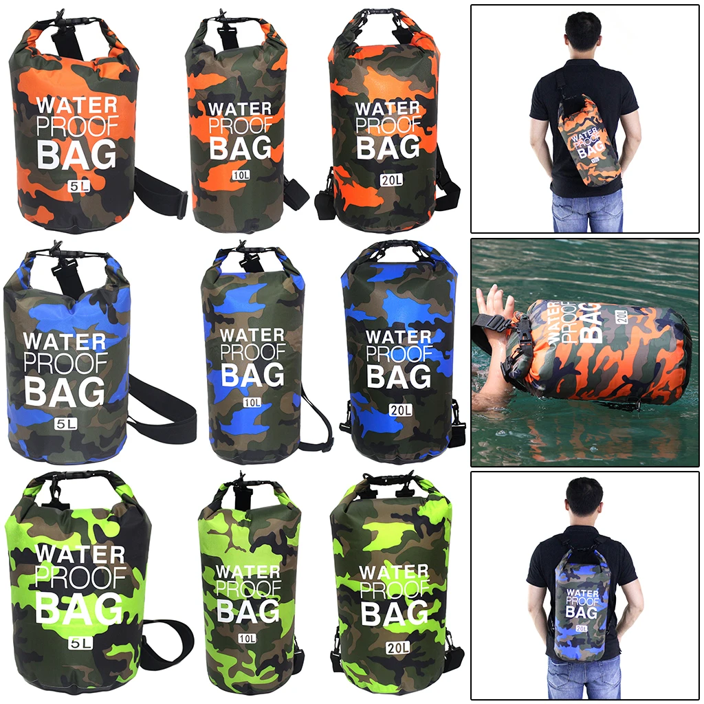 2/5/10/20L Waterproof Dry Bag Pack Sack Swimming Rafting Kayaking River Trekking Floating Sailing Canoing Boating Water Bag