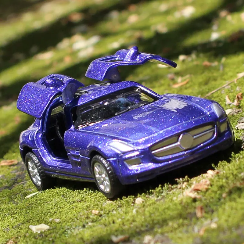 1/64 Scale Diecast Mercedes SLS , Kids Toys, 7cm Metal Car For Children/Boys As Gift/Souvenir With Pull Back Function