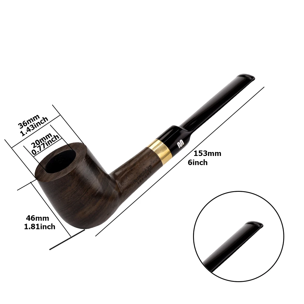 Old Fox Black Sandalwood Billiard Tobacco Pipe Set Accessories 9MM Filter Solid Wood Dry Ebony Smoking Pipe With 10 Tools Kits