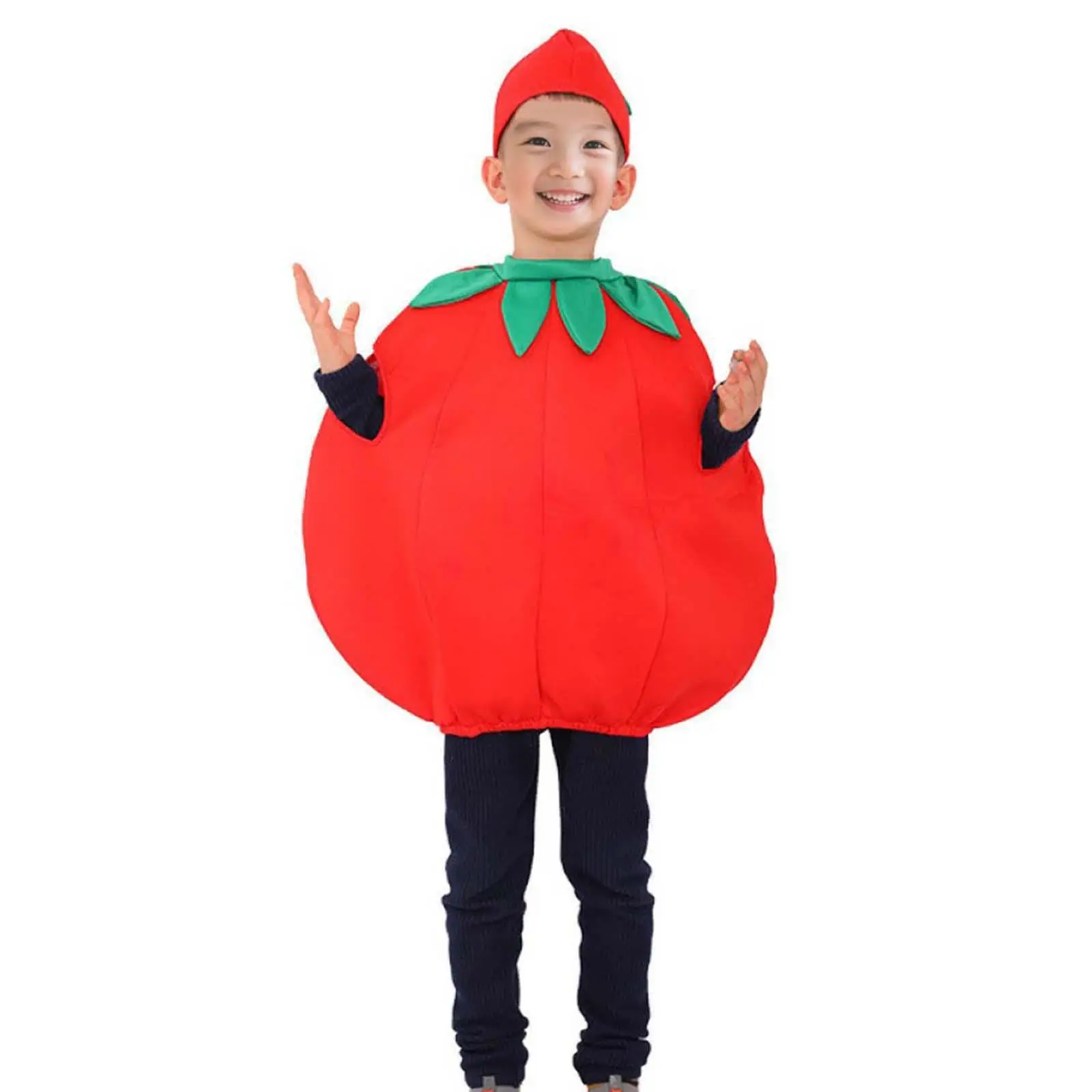 

Kids Tomato Costume for Girls Boys Children Vegetable Costume for Carnival Stage Performance Themed Party Festival Role Play
