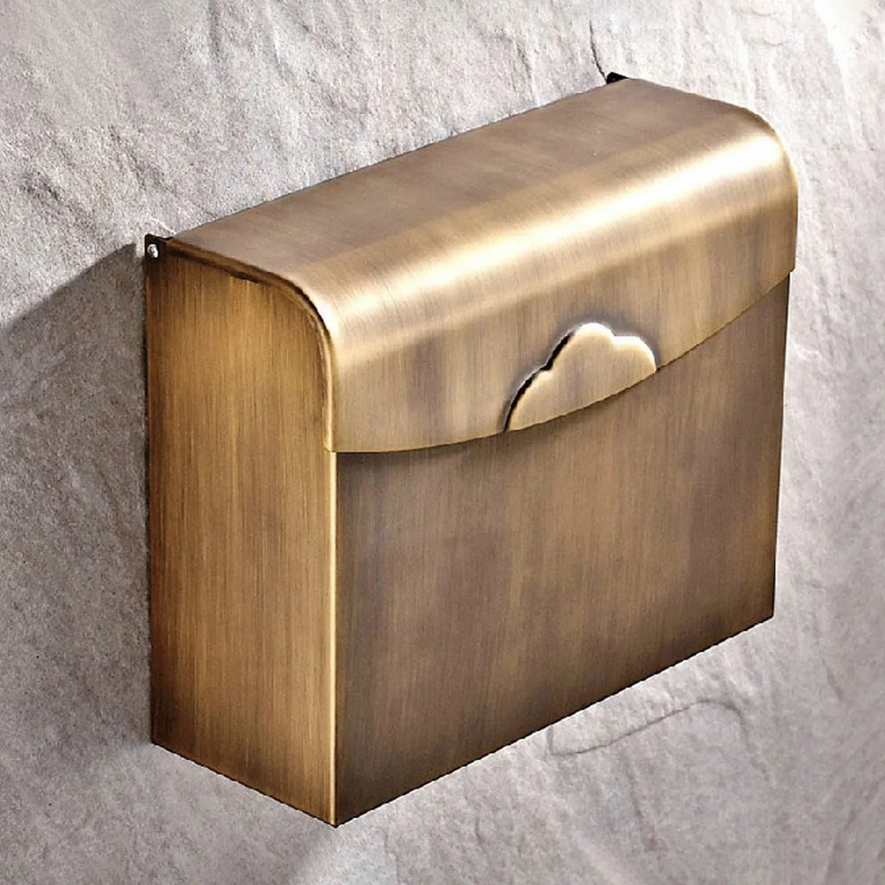 

Retro Antique Brass Wall Mounted Bathroom Hardware Accessories Toilet Paper Holder Tissue Box Dba301