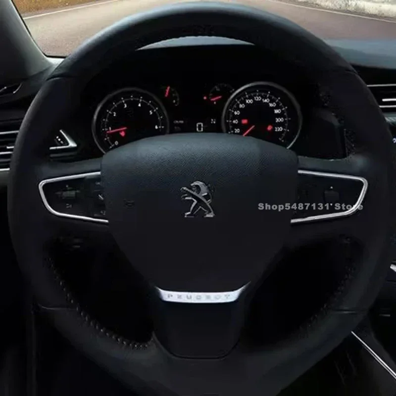 عجلة توجيه سيارة غطاء الديكور ملصق لسيتروين C3-XR سيجا C4 بيجو 3008 408 508 الملحقات الداخلية 2011-2021