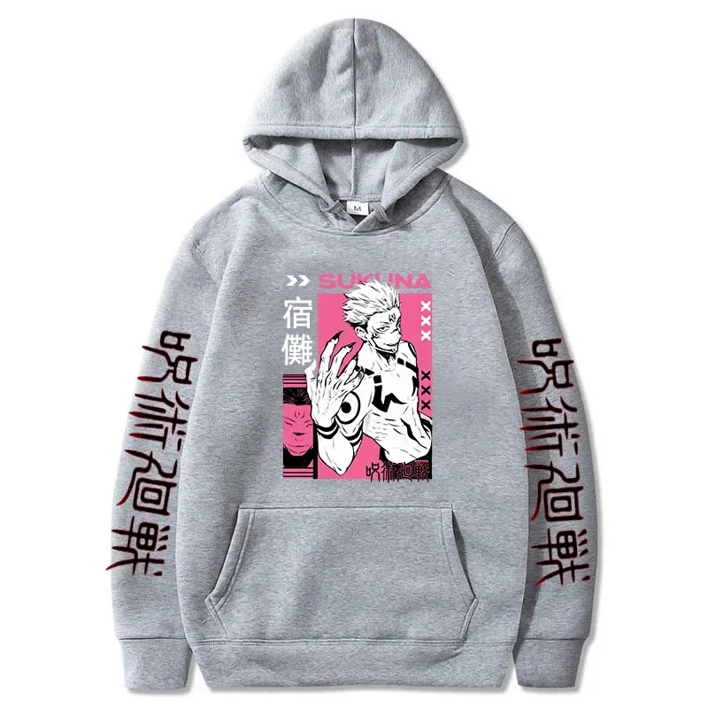 Autumn/Winter Anime printed sweatshirts jujutsu Kaisen men's hoodie Harajuku streetwear clothes Yuji itadori plus size hoodie