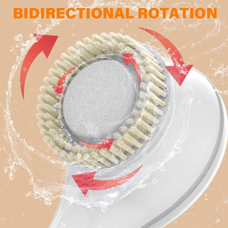 Cepillo de ducha recargable para el hogar, cepillo de lavado eléctrico eficiente, cepillo eléctrico de baño, textura de plástico para limpieza de cuerpo completo