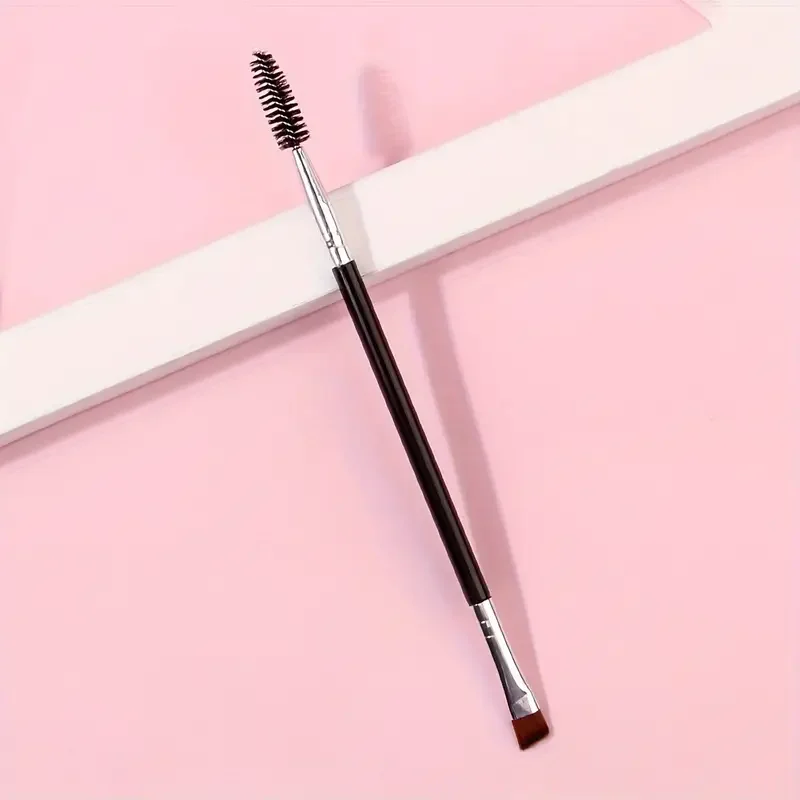 Neuer 2-in-1 Großer Doppel-Augenbrauen- und Eyeliner-Pinsel - Abgeschrägter Augenbrauenpuder-Pinsel, Spiral-Mischpinsel und Flacher Augenschwarz-Applikator – Detail 3