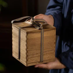 Wood Square Storage Box Wooden Custom Gift Box MultiFunctional Certificate Collection Sleek Design for Dressing Table