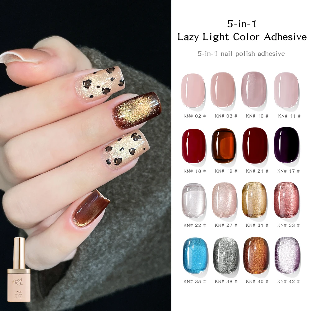 12 مل 5 في 1 لاصق مغناطيسي على شكل عين القطة خطوة واحدة لاصق قابل للإزالة لزيت الأظافر لتزيين الأظافر بنفسك #1