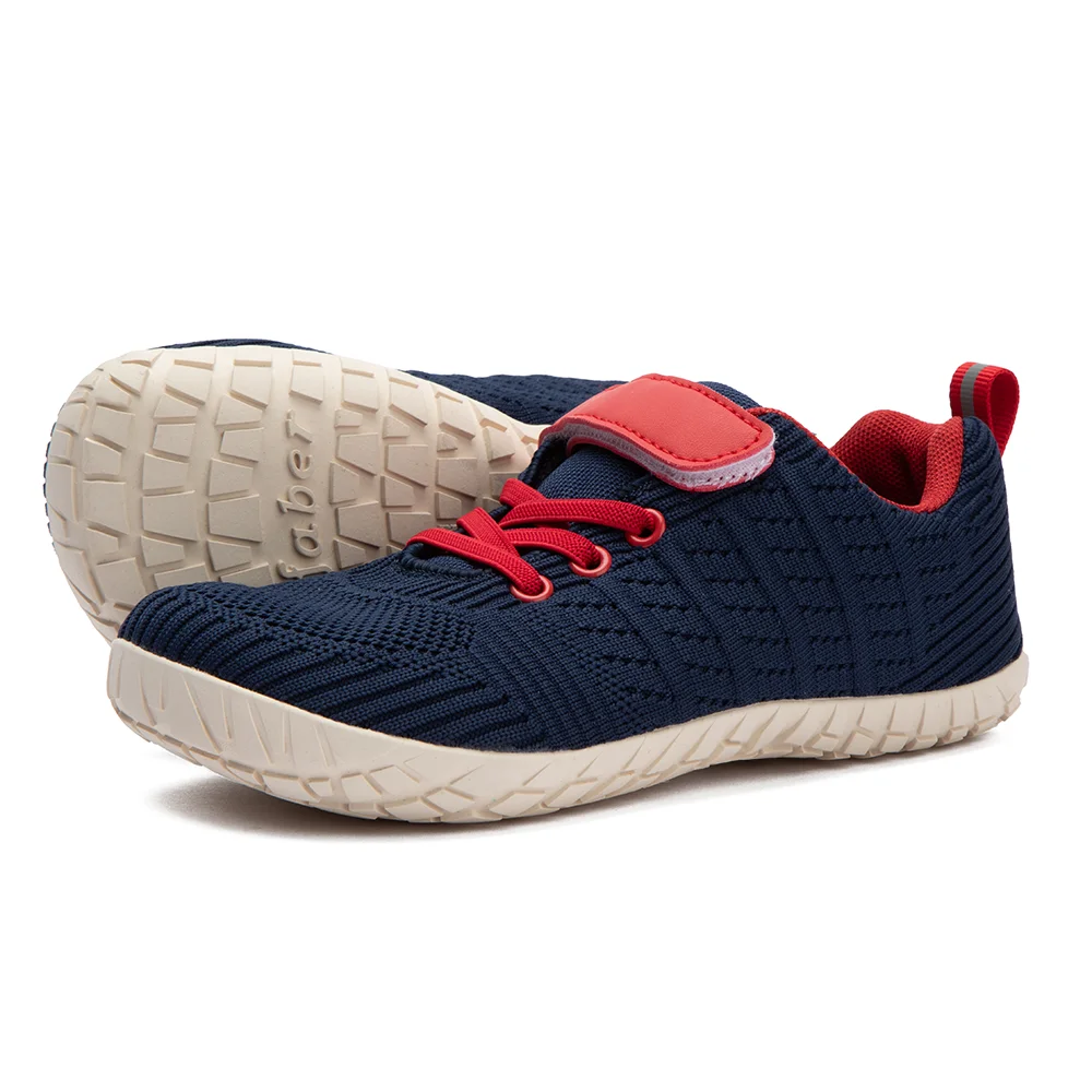 ZZFABER Zapatillas de deporte descalzas Zapatos flexibles de malla para niños Zapatos casuales suaves para niños y niñas Calzado deportivo para correr