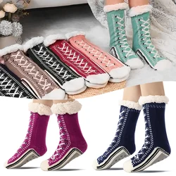 Fuzzy Socks Ultra-thick Cashmeres Slipper Home Socks Anti Slip Winter Thermal Cozy Soft Fluffy Slipper Socks for Women Girls