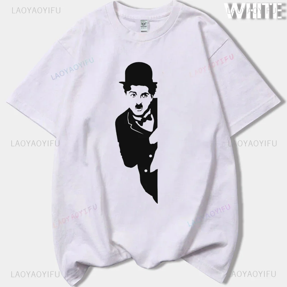 

Charlie Chaplin Art Concept Humor Woman Man Graphic T-shirt High Quality Cotton T Shirts Vintage Movie Short-sleev Ropa Hombre