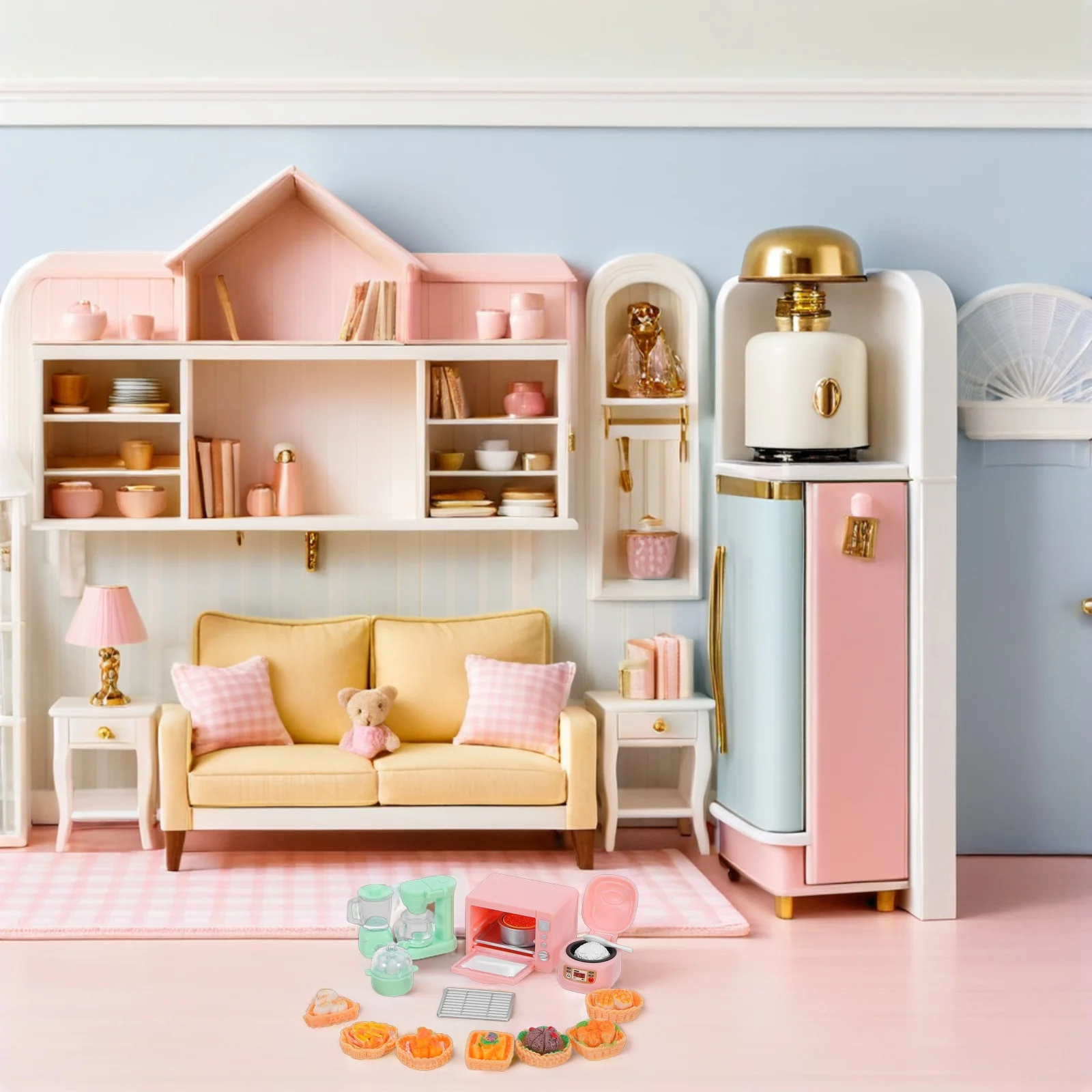 1 セットミニチュアキッチンアクセサリー現実的なごっこ遊び食品ベーキング小道具ヴィンテージドールハウスマイクロキッチン用品コンパクト