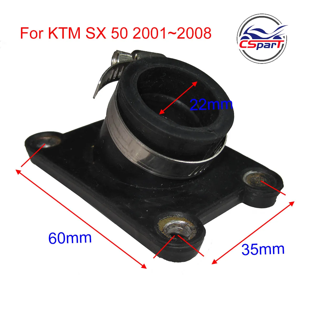22MM Intake Manifold Reed Valve Water cooled Mini Moto For KTM 50 50SX JUNIOR 50CC SX 2001-2008 Pocket Dirt Pit Bike Parts