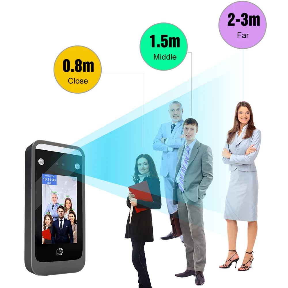 Facial Recognition Terminal With RFID Biometrics Attendance Management System Face ID Access Control