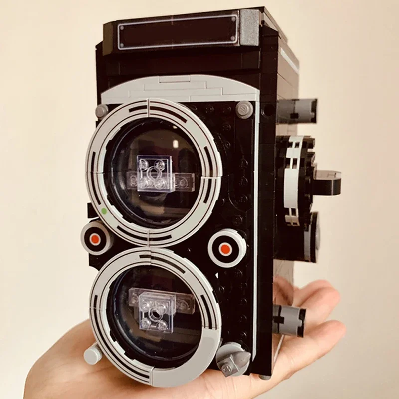 3D Model DIY Mini Blocks Bricks Building Retro Digital SLR Camera Black Video Operated Machine Toy for Children