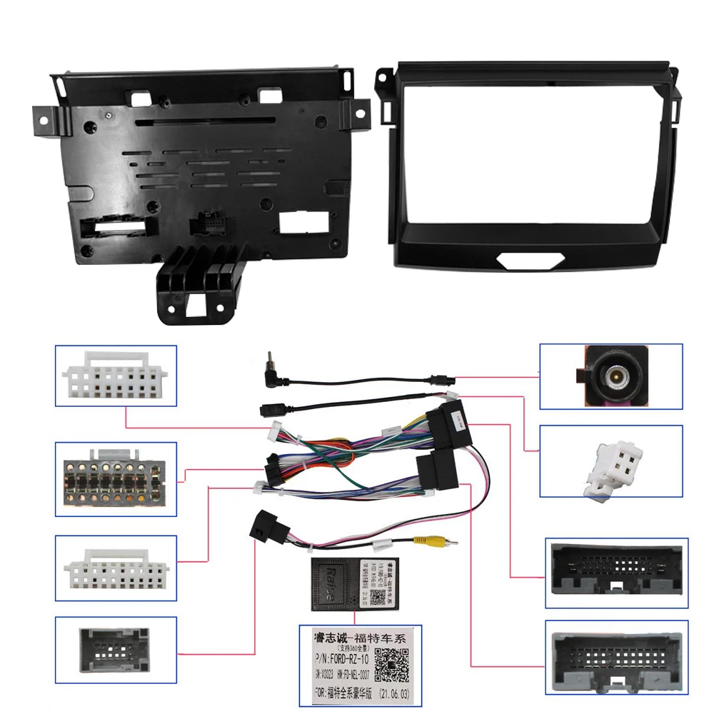 9 Inch Car Frame Fascia Adapter Canbus Box Decoder For Android Radio Dash Fitting Panel Kit Ford Ranger 2015-2020 Low End