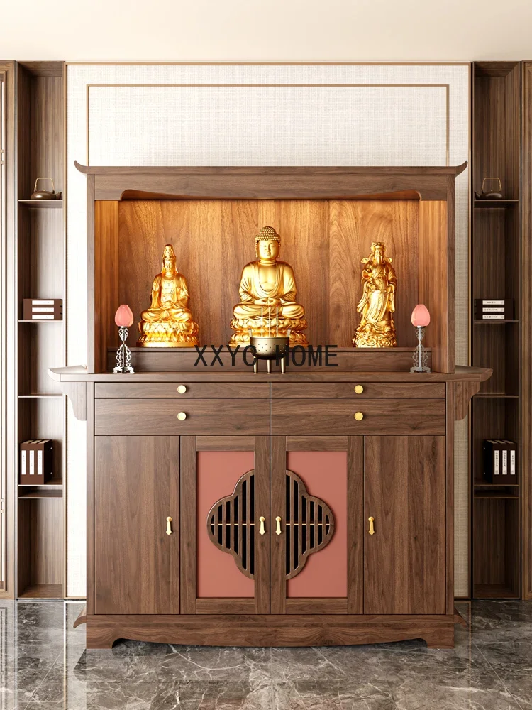Buddha Niche Vertical Household God of Wealth Buddha Statue Enshrine Modern