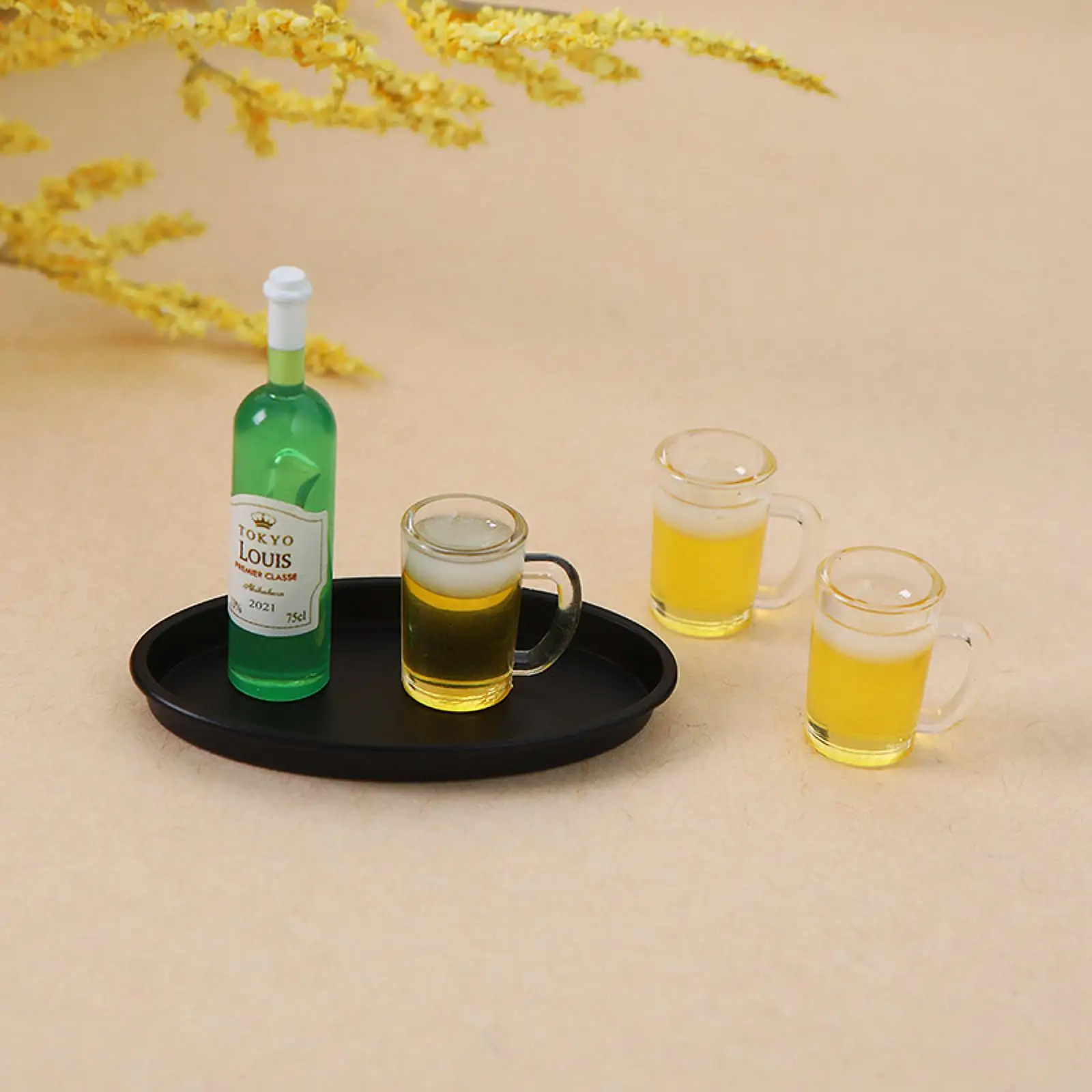 

Wine Glass and Bottle Dollhouse Decor for Dining Room Kitchen Ornaments