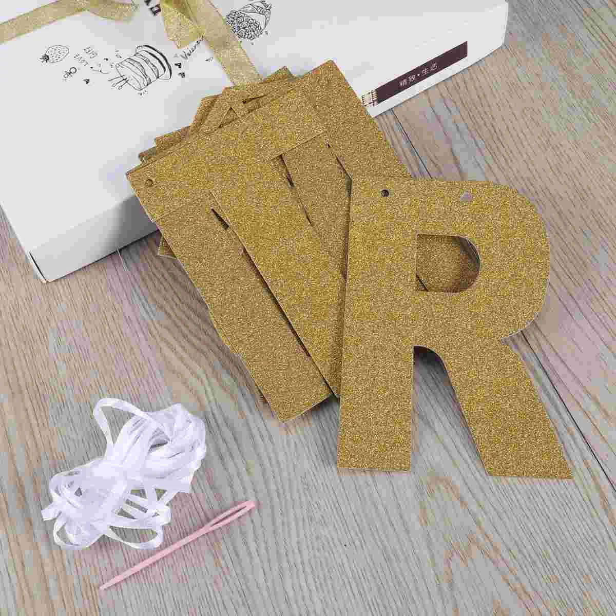 3 Meters JUST MARRIED Letter And Ring Design Glitter Paper Banners Bunting Garlands Photo Booth Props Wedding Signs For Wedding