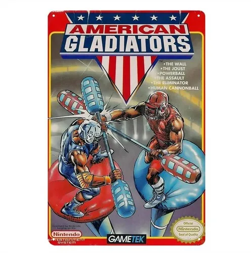 American Gladiators NES Retro-Videospiel Metallposter Blechschild