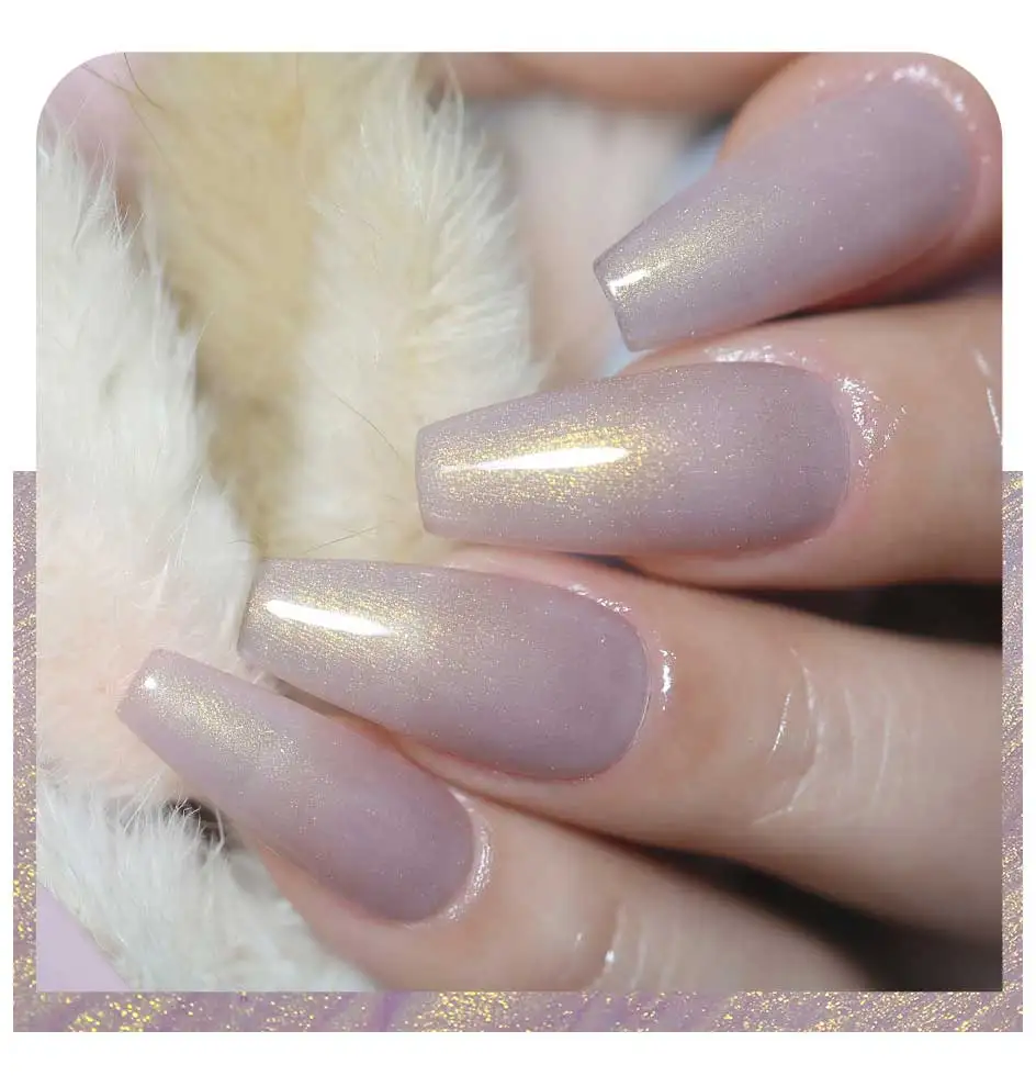 Clou Beaute Irisierender Perleffekt Glitzer-Farbgel Nagellack Auroras UV-Gel Lack Semi-Permanente Maniküre Fadenschale – Detail 14