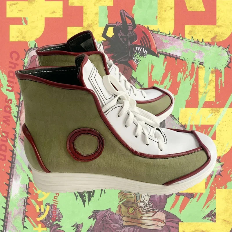 애니메이션 전기톱 남자 덴지 코스프레 신발 부츠, 유니섹스 할로윈 카니발 코스프레 코스튬 액세서리