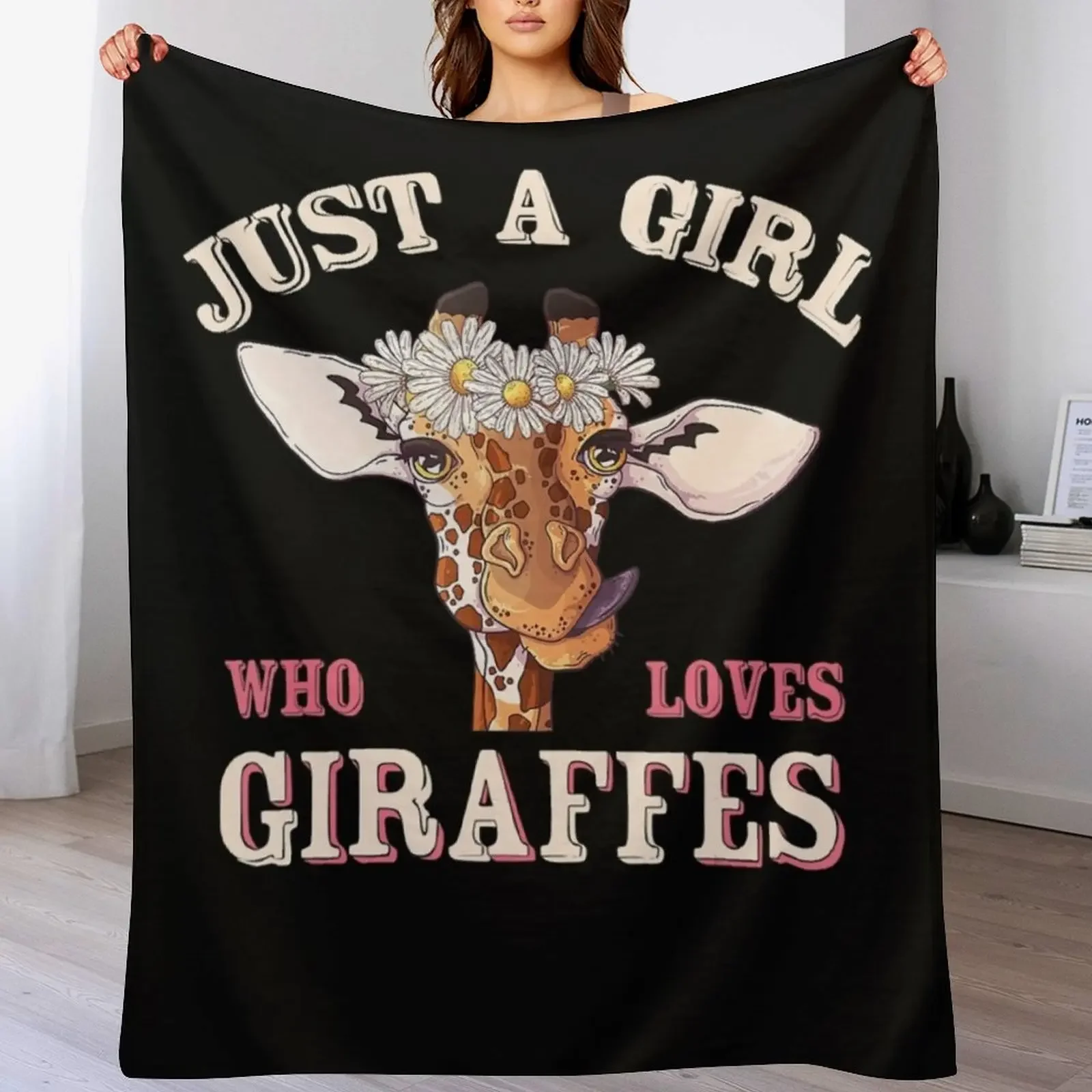 

Just A Girl Who Loves Giraffes Giraffe Throw Blanket Bed Fashionable Designers Blankets