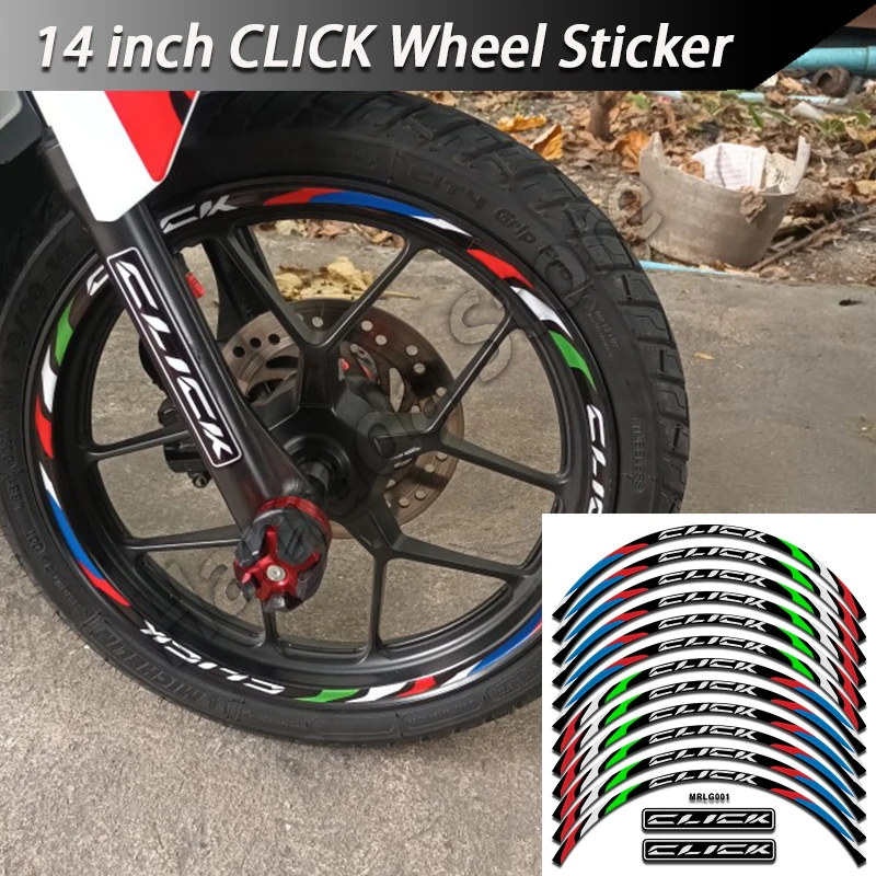 For HONDA CLICK 160 125i 125 150 150i 14 Inch Motorcycle Wheel Sticker Decals  Waterproof