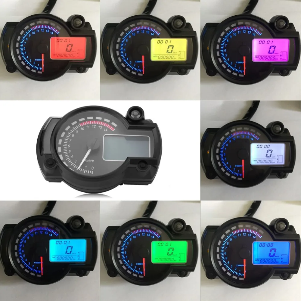 

Universal Motorcycle Speedometer LED Digital Moto Dashboard 7color Motocross Hour Counter Panel for Honda Suzuki Yamaha Kawasaki