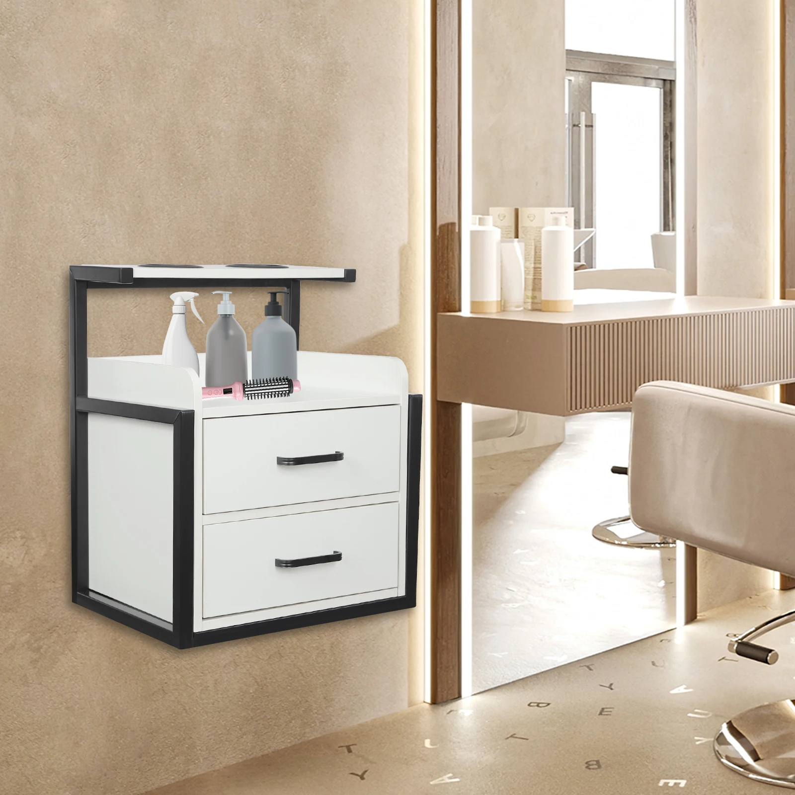 Multifunctional Salon Trolleys Wall-mounted Barber Shop Cabinet Hair Salon Special Perm Dyeing Tool Storage Rack Furniture