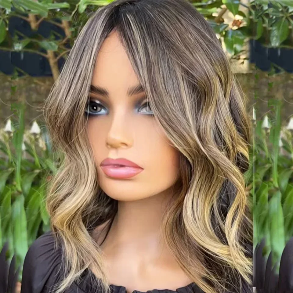 13x6/360 الدانتيل الجبهة الباروكات أشقر بني # 4/27 تسليط الضوء على قصيرة متموجة بوب الباروكات غلويليس 5x5 الحرير العلوي الدانتيل إغلاق الباروكات عقدة ابيض