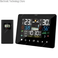 2025 NEW Wireless Outdoor Sensor Sunrise Sunset Thermometer Hygrometer Touch Screen Operated Weather Station Alarm Clock