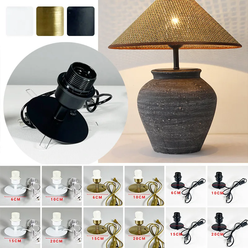 E27 Lamp Holder Sturdy lamp Base Easy to Install Replacement E27 Metal DIY Modified Table Lamp Accessories Ceramic Bottle Part