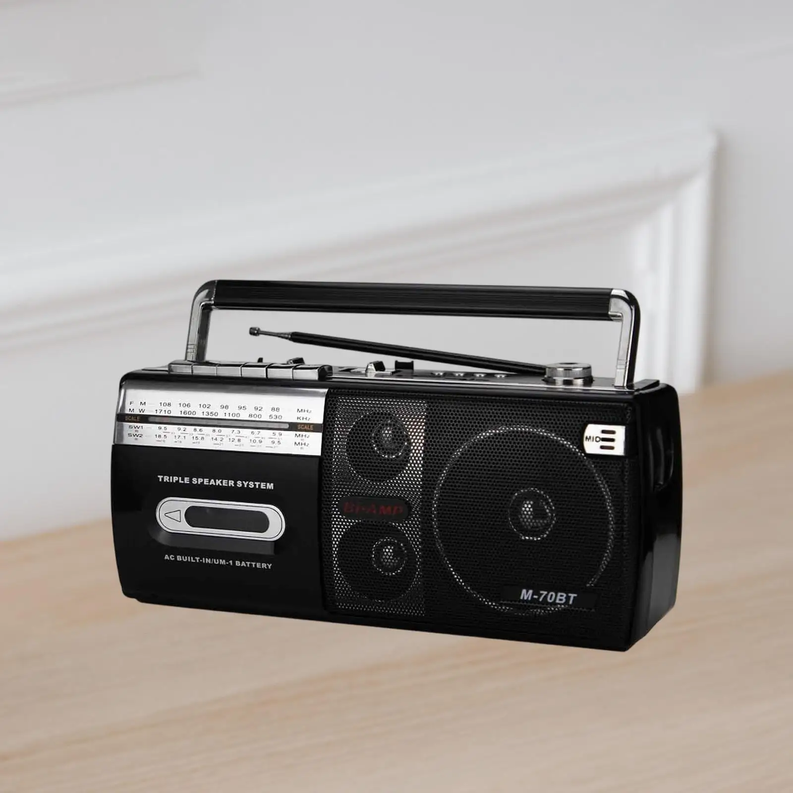 

Портативный кассетный плеер, компактный для дома или на открытом воздухе, многоцелевой прочный легкий винтажный дизайн с FM-радио