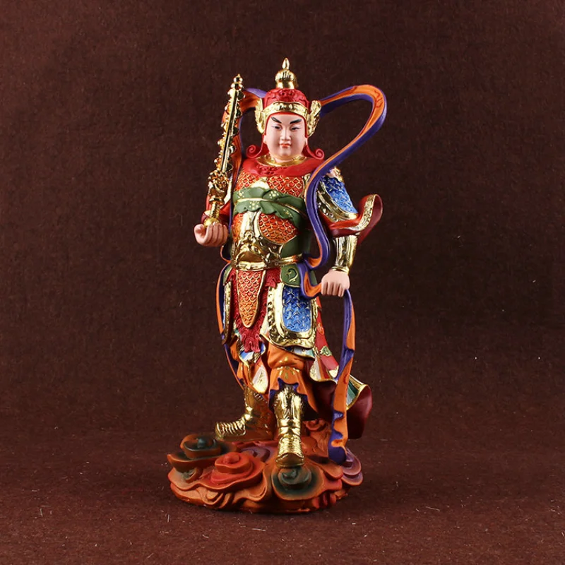 Statue of Weituo Dharma Protector Bodhisattva Resin Color Painting Weituo Dharma Protector Handicraft Ornament Home Decor