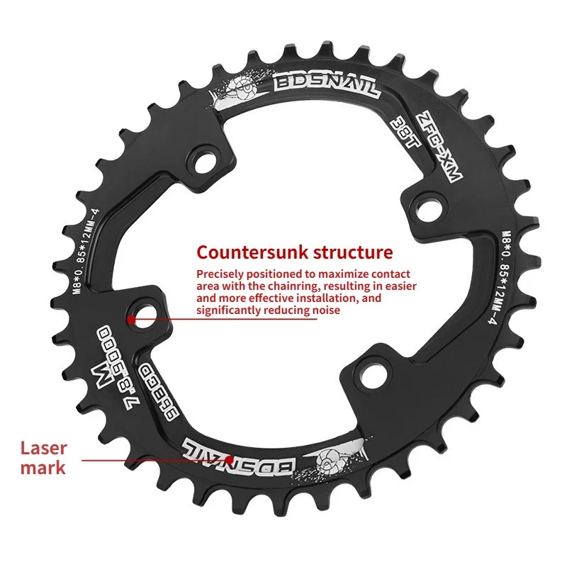 Snail 96bcd chainring For M510 M4100 M5100 M8000 M9000 32T 34T 36T 38T Round oval chainring narrow wide 96 bcd chainring 4 bolt view 5