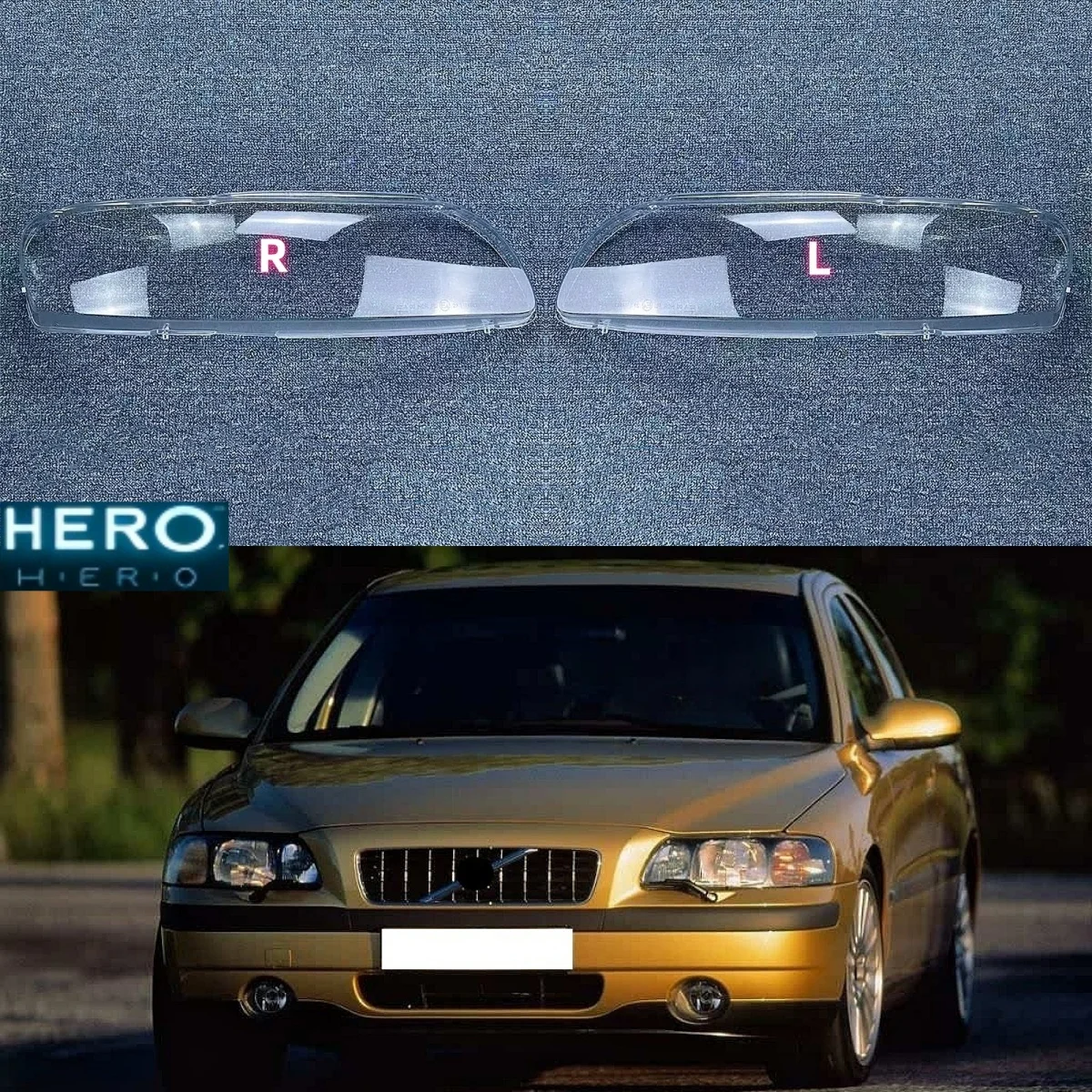 

For Volvo S60 V60 V70 2004-2008 Headlamp Housing Transparent Mask Cover Headlight Shell Plexiglass Replace Original Lens