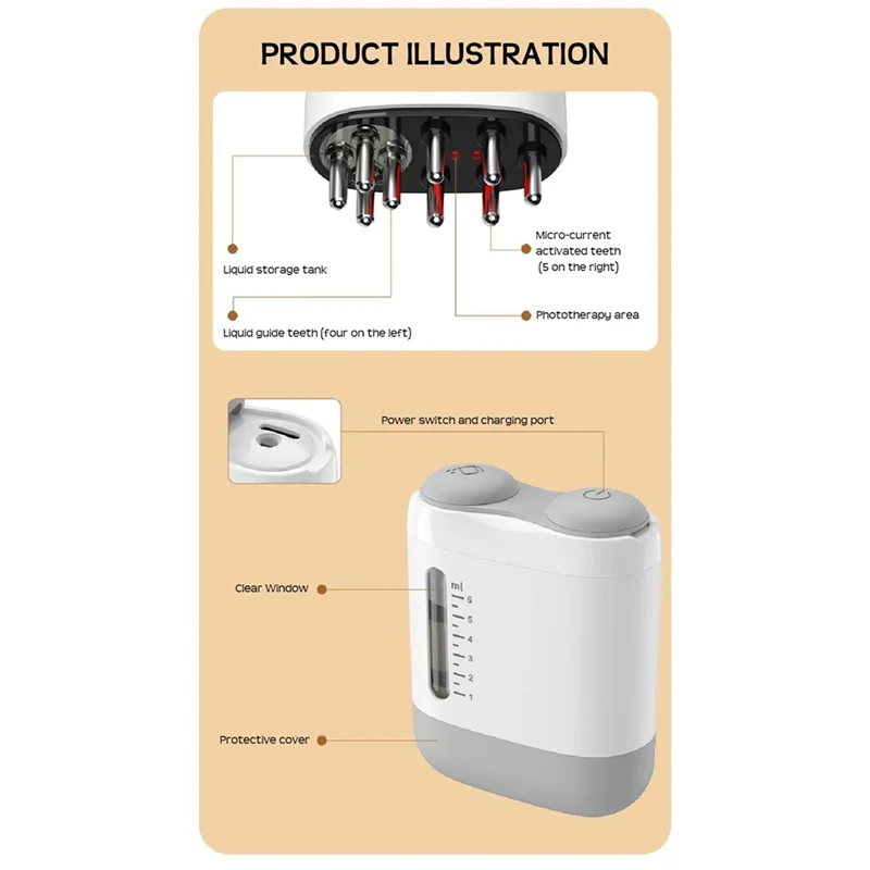 A66I قضيب فروة الرأس قضيب زيت فروة الرأس مدلك مشط الأدوية مشط تدليك الأسطوانة بالزيت العطري