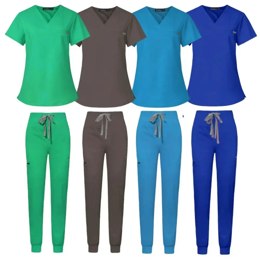 Women Scrubs Set Uniforme Clinico Mujer Anti Wrinkle Medical Uniforms Soft Comfortable Fashion Nurse Beauty Spa Pet Workwear