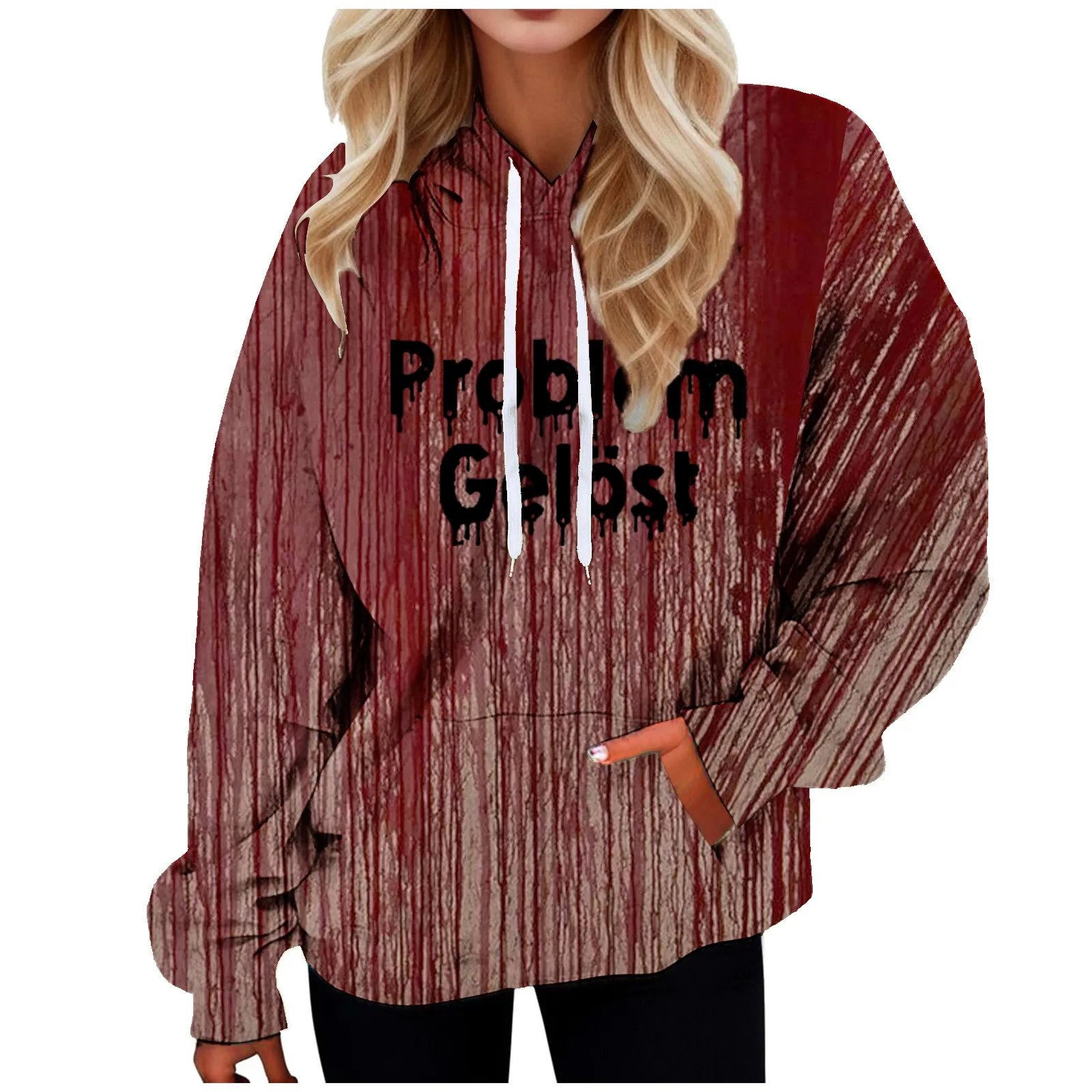 Otoño que gotea sangre Halloween ​ Sudadera con capucha 3D con estampado completo para mujer, sudadera unisex, ropa de calle, jersey, chándales informales