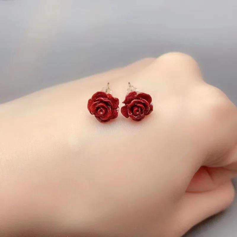 

Cinnabar Stud Earrings, Fashionable Women's Models