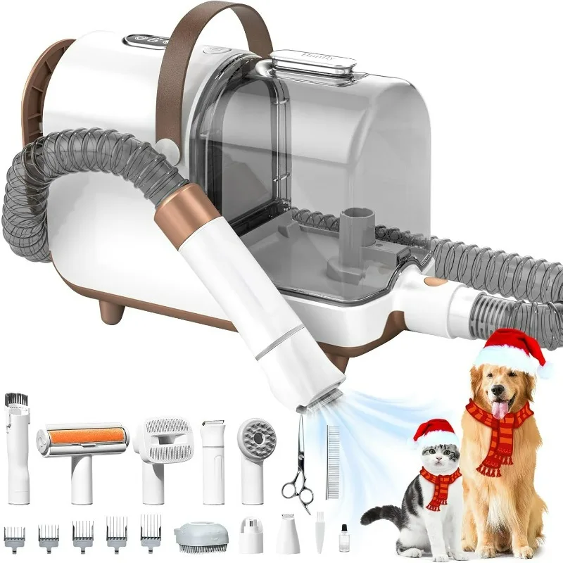 

Dog Grooming Kit & Dog Hair Vacuum, 3L Large Capacity Dust Cup,13,000KPa Powerful Suction, 99% Pet Hair Removal, 16 Tools