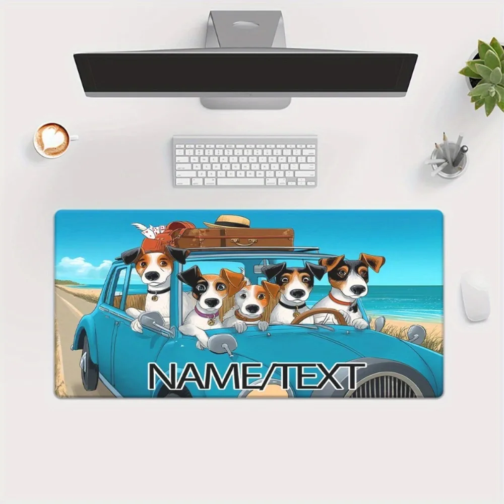 [2D Flat] 1pc Custom Personalized Name Mouse Pack Jack Russell Dogs Summer Coastal Road Trip Multi Sizes Mouse Pad