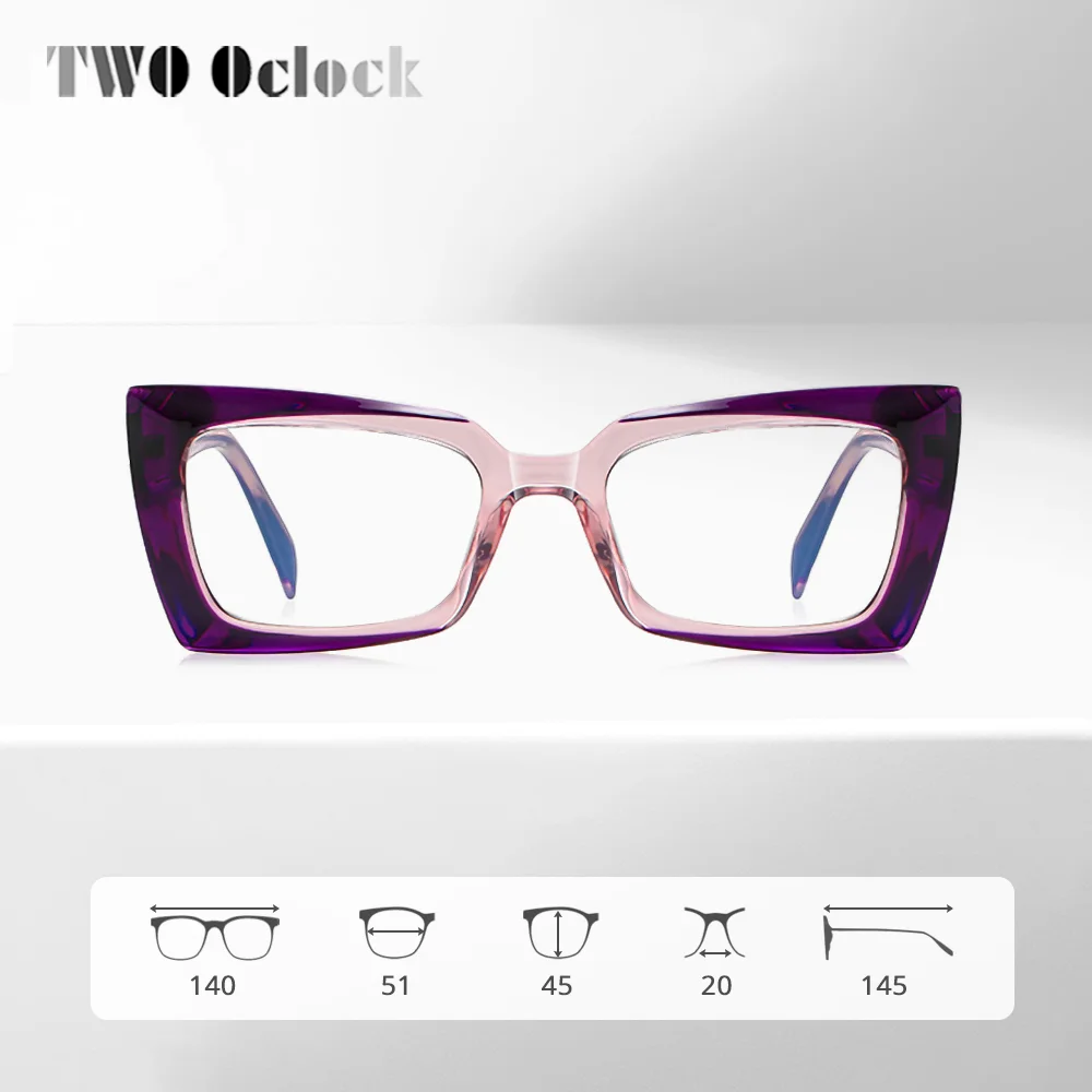 Unique Two-Tone Eyeglasses Frames Woman Small Square Anti Blue Light Glasses Thick Frame Luxury Designer Optical Myopia Frame